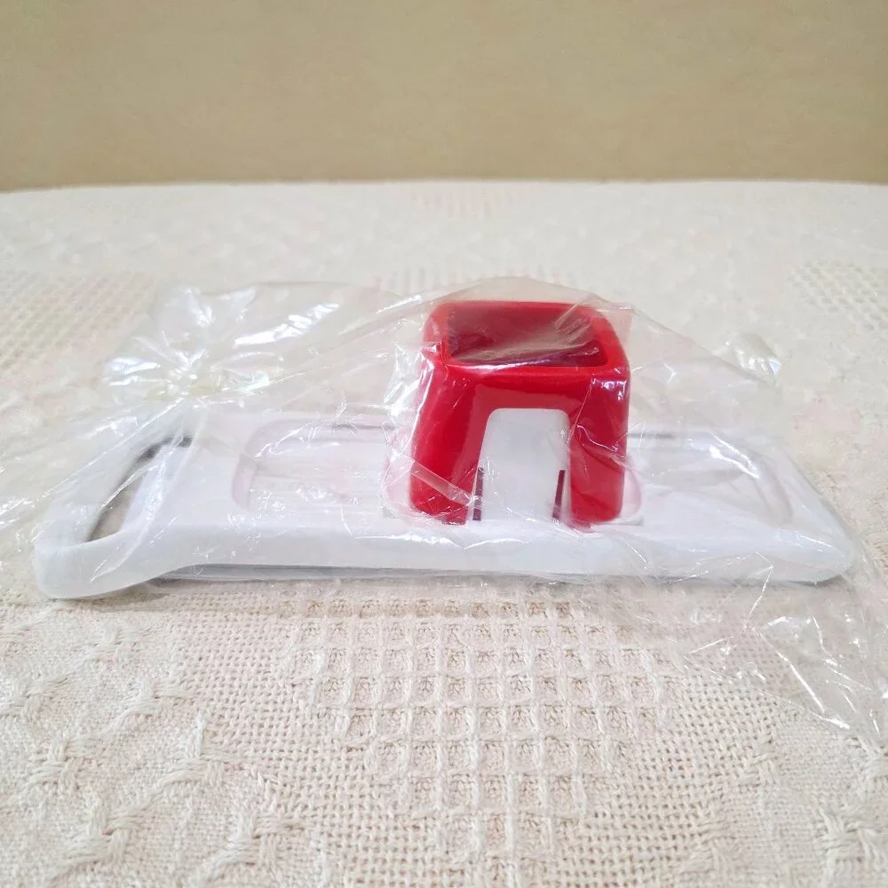 Mandolin Travel Tupperware Red Mini Mando Compact Food Slicer Non-Electric NIP